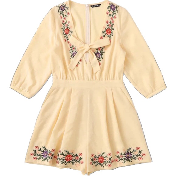 SHEIN Pants - Shein embroidered romper